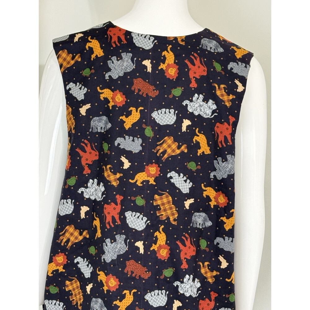 Vintage 90s Handmade Noah’s Ark Patchwork Reversible Vest Women’s Size L Boho - Picture 6 of 11